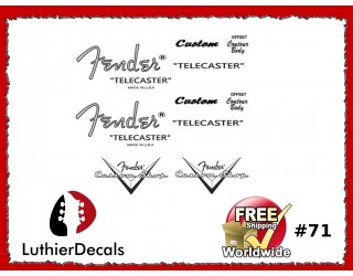 Fender Telecaster Custom Guitar Decal #71